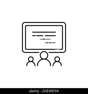 Remote work, remote learning or online video class with nine people flat vector icon for meeting apps and websites. Stock Vector