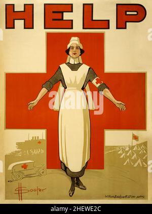 A First World War recruitment poster for Red Cross nurses Stock Photo