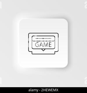 Game cartridge, retro, arcade neumorphic style vector icon. Neumorphism style. Game cartridge, retro arcade neumorphic style vector icon. Neumorphism Stock Vector