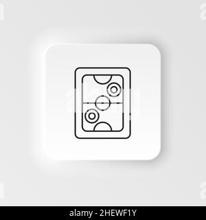 Air hockey, board game, retro neumorphic style vector icon. Neumorphism style. Air hockey, board game, retro neumorphic style vector icon. Neumorphism Stock Vector