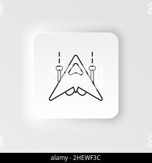 Rocked ship, spacecraft, retro neumorphic style vector icon. Neumorphism style. Rocked ship, spacecraft retro neumorphic style vector icon. Neumorphis Stock Vector