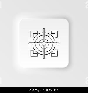 Target, sniper, objective neumorphic style vector icon. Neumorphism style. Target sniper objective neumorphic style vector icon. Neumorphism style on Stock Vector
