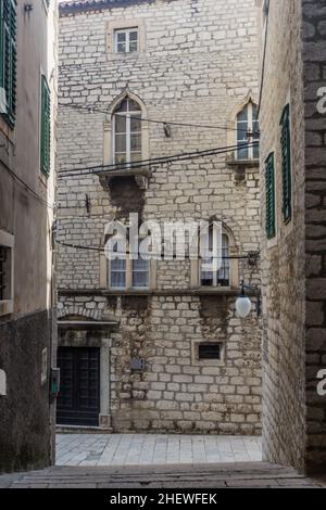 Narrow alley in Sibenik, Croatia Stock Photo