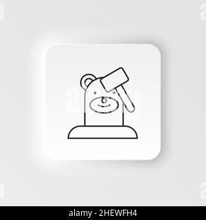 Mole game, whack, retro, arcade neumorphic style vector icon. Neumorphism style. Mole game, whack retro arcade neumorphic style vector icon. Neumorphi Stock Vector