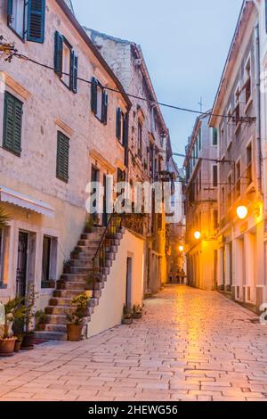 Evening view of an alley in Sibenik, Croatia Stock Photo