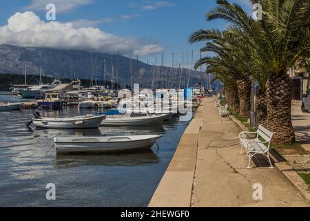 Boats in Lumbarda village on Korcula island, Croatia Stock Photo