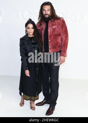 Hollywood, United States. 12th Jan, 2022. (FILE) Jason Momoa and Lisa Bonet Announce Split After Nearly 5 Years of Marriage. HOLLYWOOD, LOS ANGELES, CALIFORNIA, USA - FEBRUARY 07: American actress Lisa Bonet and husband/American actor Jason Momoa arrive at the Tom Ford: Autumn/Winter 2020 Fashion Show held at Milk Studios on February 7, 2020 in Hollywood, Los Angeles, California, United States. (Photo by Xavier Collin/Image Press Agency) Credit: Image Press Agency/Alamy Live News Stock Photo