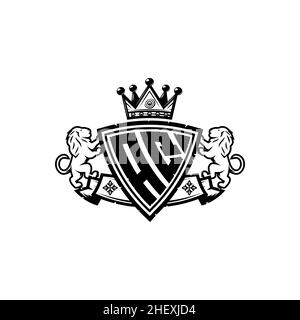 AQ Monogram logo letter with Simple shield crown style design. Luxurious monogram, lion luxury logo, Stock Vector