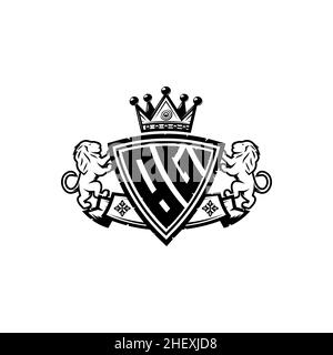 BG Monogram logo letter with Simple shield crown style design. Luxurious monogram, lion luxury logo, Stock Vector