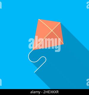 Kite icon , Vector flat long shadow design. Children's toys concept. Stock Vector
