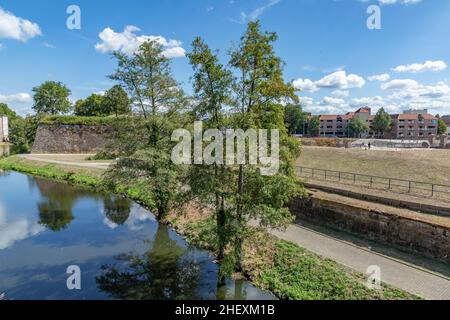 old french Fort in Saarlouis under blue sky Stock Photo