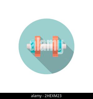 Handweights flat icon with long shadow,eps10 Stock Vector