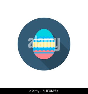 Easter egg icon , Vector flat long shadow design. Stock Vector