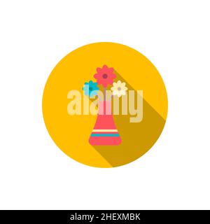 Vase icon , Vector flat design long shadow design. Stock Vector