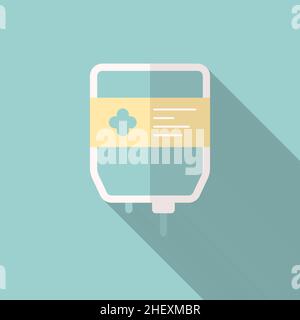 Blood bags icon , Vector flat long shadow design. Stock Vector