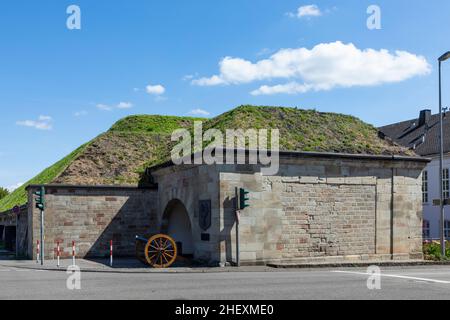 casemates at the river Saar in Saarlouis under blue sky Stock Photo