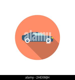 Sport car icon, Vector flat long shadow design. Transport concept. Stock Vector