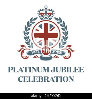 The Queens Platinum Jubilee Celebration 1952 - 2022 vector illustration. Stock Vector