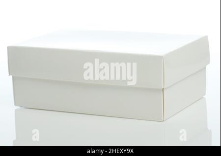 Rectangular shape paper box isolated on white studio background Stock Photo
