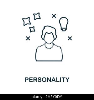 Personality icon. Line element from digital transformation collection. Linear Personality icon sign for web design, infographics and more. Stock Vector