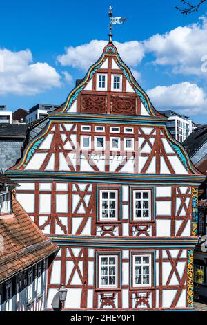 Iscenic half timbered houses  in Idstein, Germany. Stock Photo