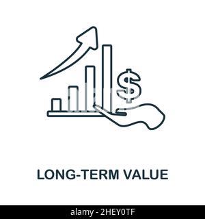 Long-Term Value icon. Line element from digital transformation collection. Linear Long-Term Value icon sign for web design, infographics and more. Stock Vector