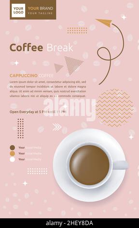 Coffee Shop Cafe Social Media Post Template Promotion Flyer Brochure Stock Vector