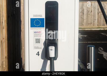 Ionity ultra rapid 350kw electric car charging point. Fast EV charger ...