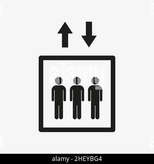 Elevator icon. Lift sign on white background Stock Vector