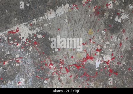 Abstract gray grunge background with red paint splash Stock Photo