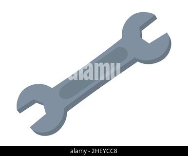 Wrench in cartoon style. Classic work tool. Stock Vector