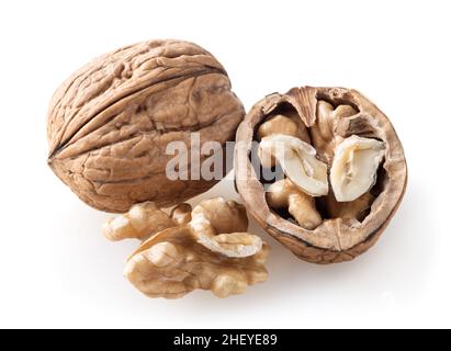 Walnuts isolated on white background Stock Photo