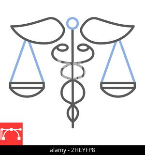 Medical Caduceus Symbol As Scales Concept Of Medicine And Justice