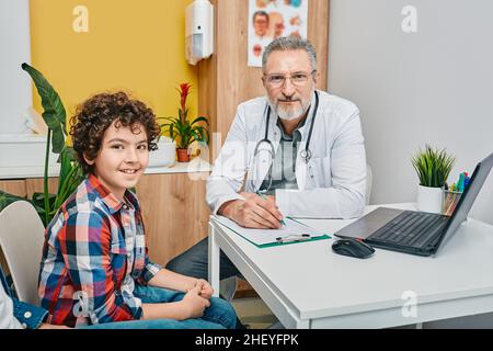 Pediatrician consultation. Middle eastern boy while pediatrician consultation Stock Photo