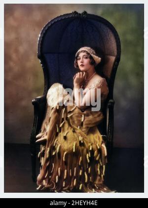 Marion Davies in Beverly of Graustark by Ruth Harriet Louise (MGM,1926). Portrait Photo. Colorized. Publicity photo. Stock Photo