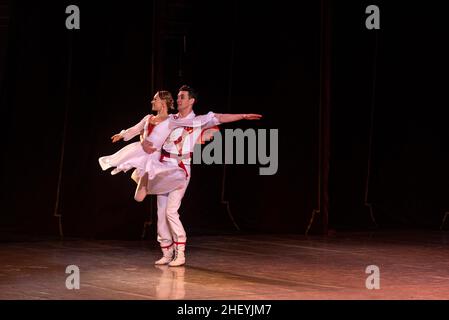 Dance performance at the Bashkir State Opera and Ballet Theater in Ufa, Russia. Stock Photo