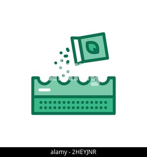 Sowing line icon. Isolated vector element. Stock Vector