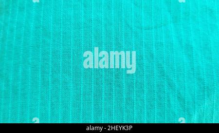 green cotton fabric with stripes background close-up. Stock Photo