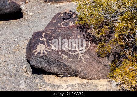 Petroglyph Site, Near Gila Bend, Arizona Stock Photo
