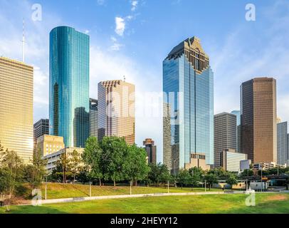 Skyline of Houston, Texas in daytime Stock Photo