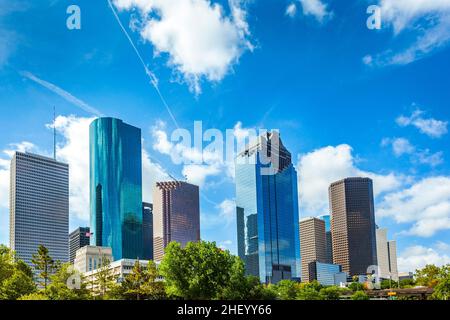 Skyline of Houston, Texas in daytime Stock Photo