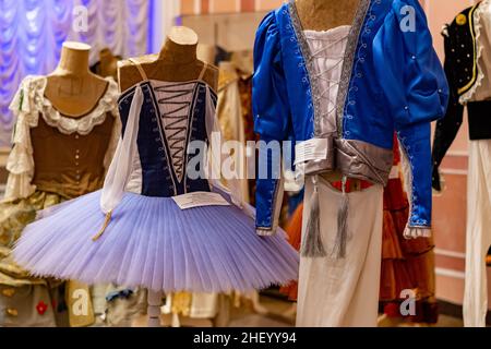 The world-famous Tatar ballet dancer Rudolf Nureyev's museum at the Bashkir State Opera and Ballet Theatre. His personal belongings, costumes. Stock Photo