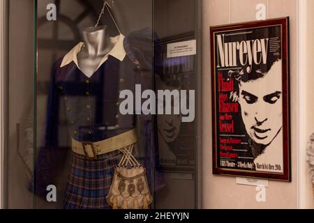 The world-famous Tatar ballet dancer Rudolf Nureyev's museum at the Bashkir State Opera and Ballet Theatre. His personal belongings, costumes. Stock Photo