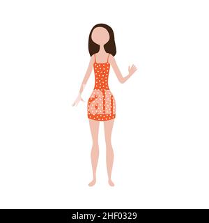 Confused girl, shrugging shoulders Stock Vector