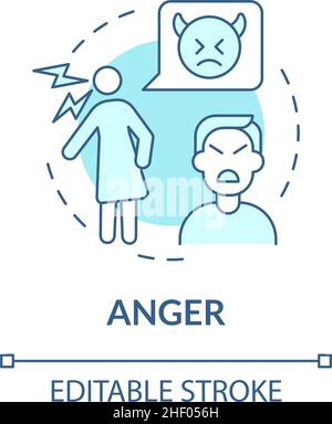 Anger turquoise concept icon Stock Vector