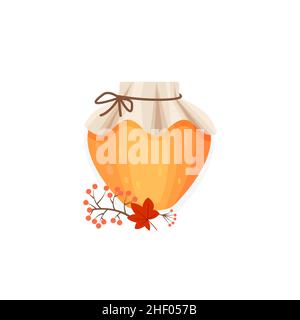 Vector cartoon style glass honey jar. Isolated on white background. Stock Vector