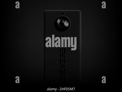 advertising smartphone device in dark Stock Vector
