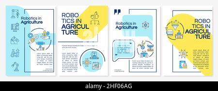 Emerging innovations in agriculture blue and yellow brochure template Stock Vector