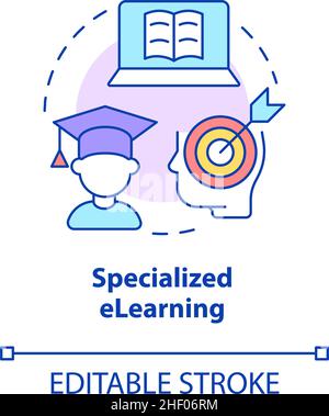 Specialized elearning concept icon Stock Vector