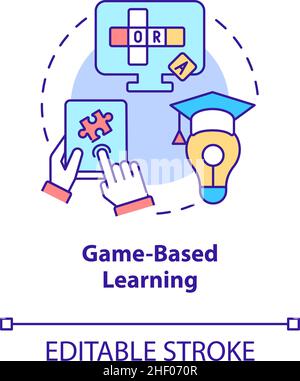 Game based learning concept icon Stock Vector